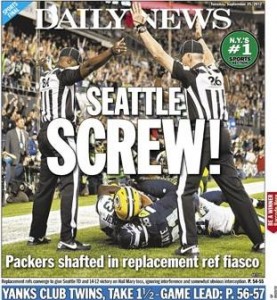 NY Daily News Cover - Packers vs. Seahawks