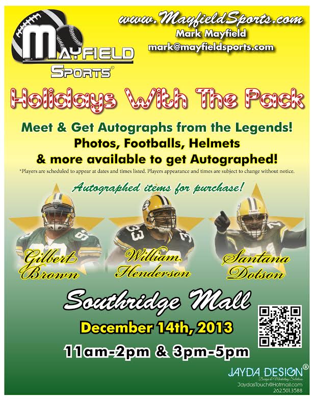 Holidays with te Pack - Gilbert Brown, William Henderson, Santana Dotson Autograph signing, 