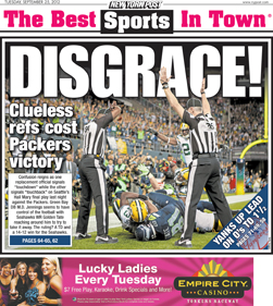 New York Post Cover - Packers vs. Seahawks