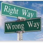 Right Way Wrong Way sign