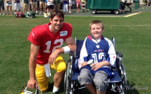 Cody Monroe (right) got to hang out with his favorite player, Aaron Rodgers.