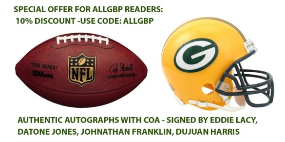 Packers Merchandise and Memorabilia - Eddie Lacy, Datone Jones, Johnathan Franklin, DuJuan Harris Autographs