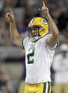 Mason Crosby trails Ryan Longwell as the Packers career scoring leader by a score of 1,054-903. He was perfect from 39 yards and in last year. 