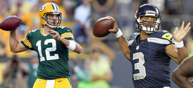 Packers Aaron Rodgers and Seahawks Russell Wilson